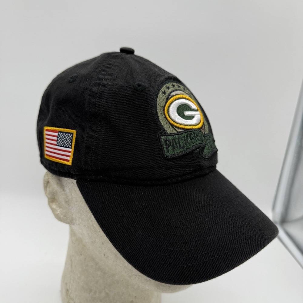 New Era 9TWENTY Green Bay Packers Salute To Service Hat Black‎ NFL Strapback